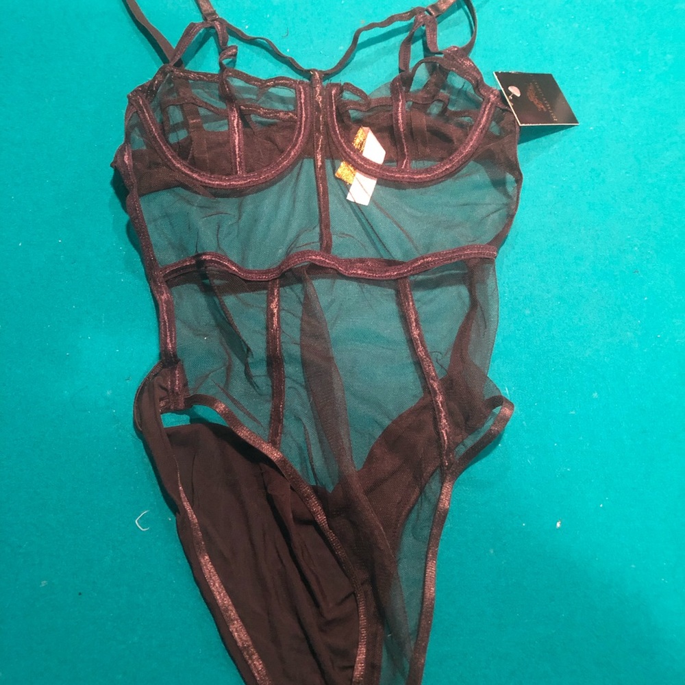 Fashionnova Black caged teddy